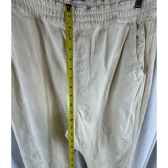ZARA Denim Cross Stitch Baggy Joggers, Ivory, Sz: XL, 69-12 - Picture 8 of 15